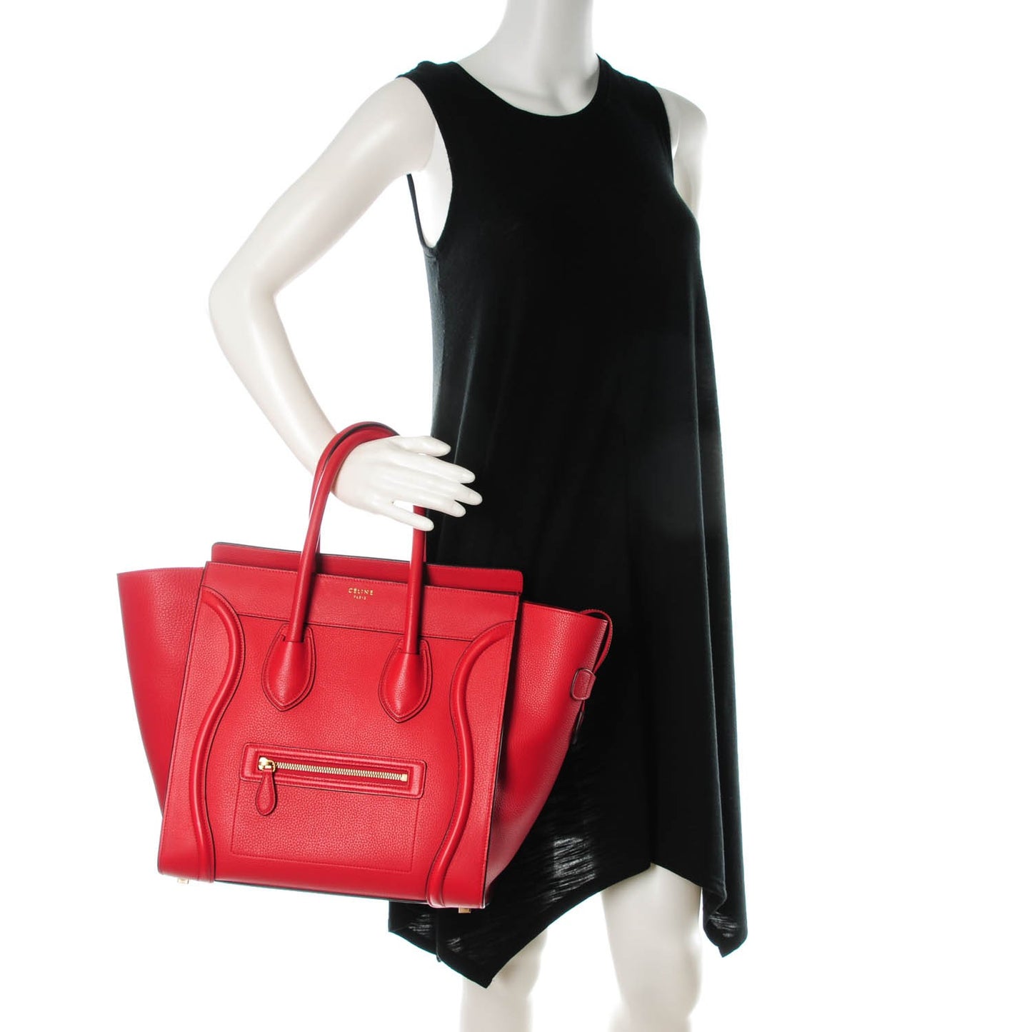 Drummed Calfskin Mini Luggage Coquelicot