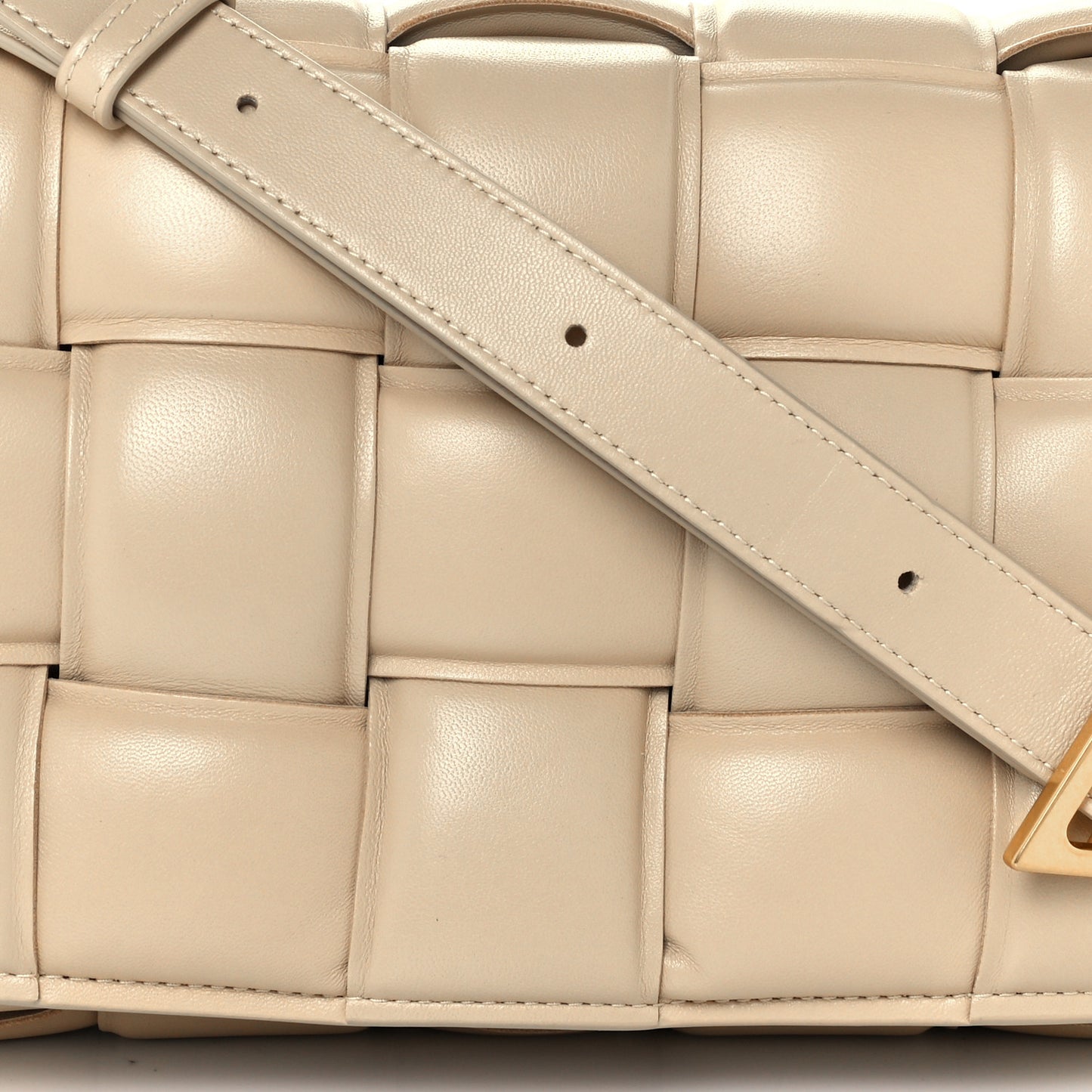 Nappa Maxi Intreccio Padded Cassette Crossbody Bag Porridge