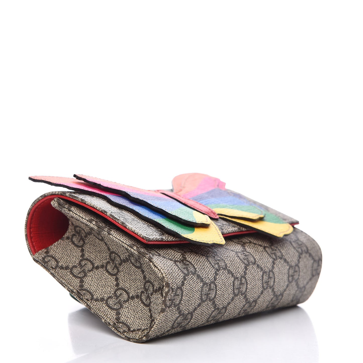 GG Supreme Monogram Childrens Rainbow Butterfly Belt Bag