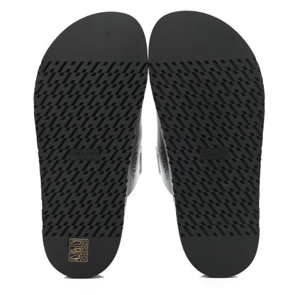 Hermes Calfskin Womens Chypre Sandals 37 Black 5 of 9