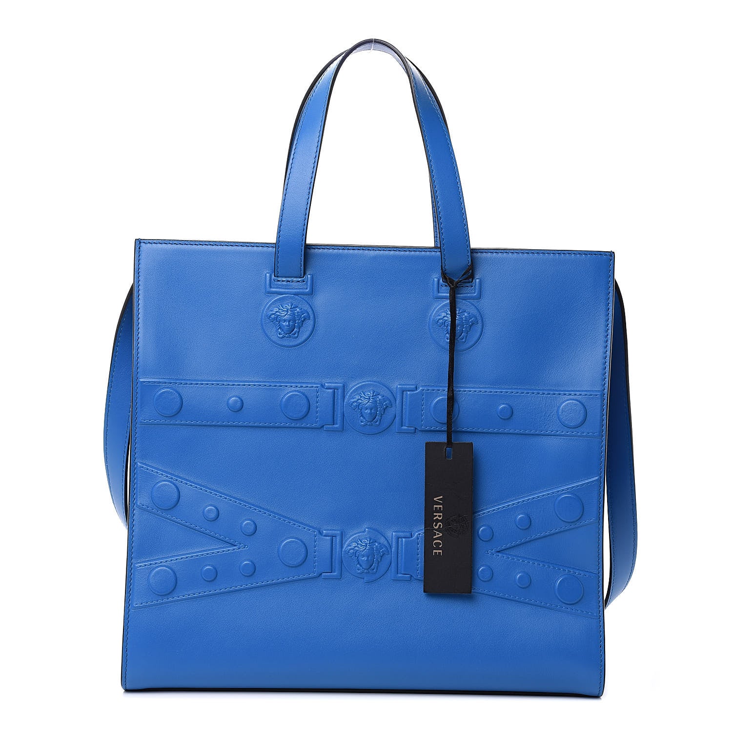 Versace Vitello Tribute X Tote Blue 1 of 9