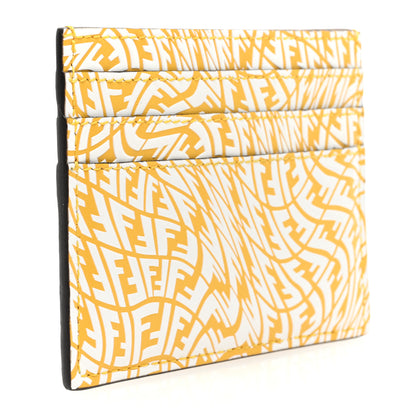 Fendi X SARAH COLEMAN Vitello Liberty Ceylon F is Fendi Micro FF Vertigo Embossed Card Holder Mimosa White 3 of 7