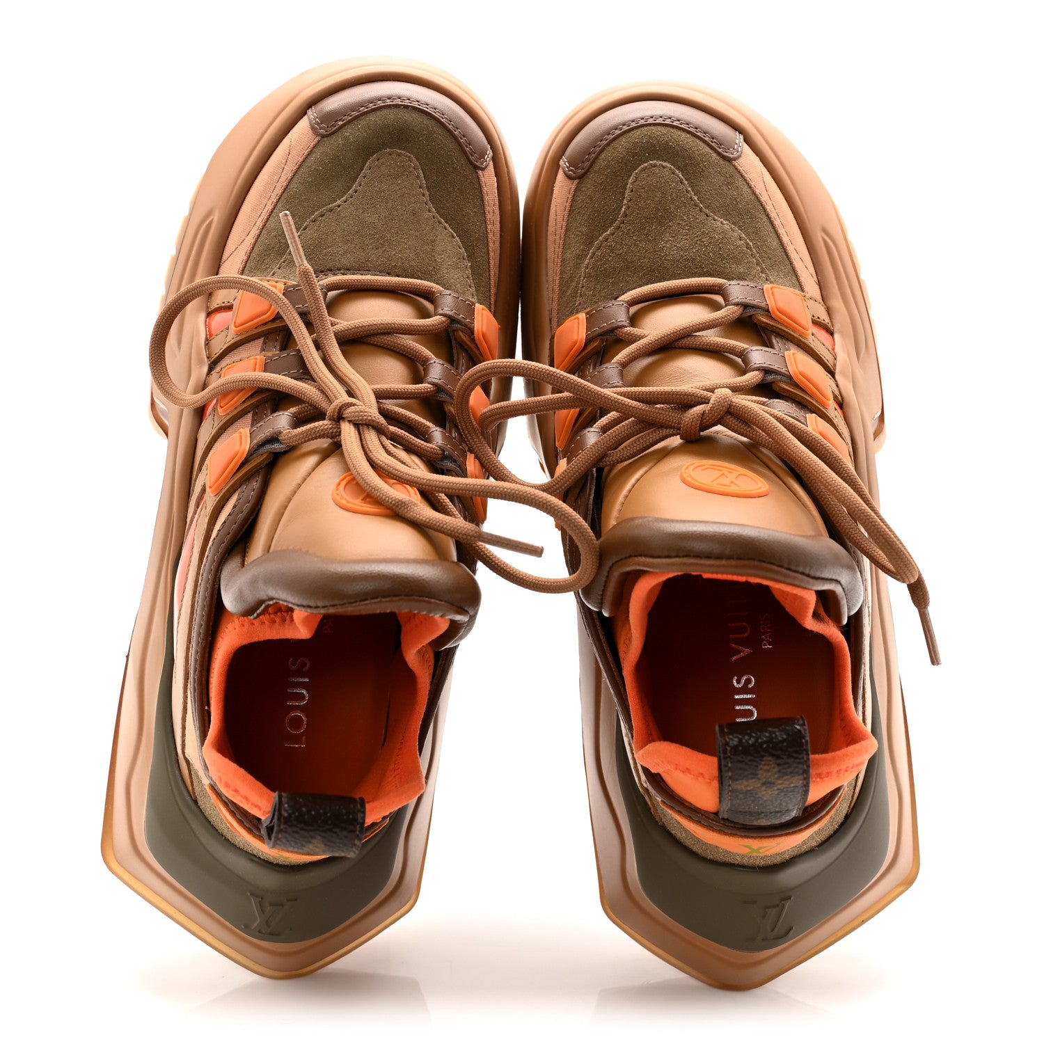Louis Vuitton Calfskin Suede LV Archlight 2.0 Platform Sneakers 35.5 Caramel 5 of 9