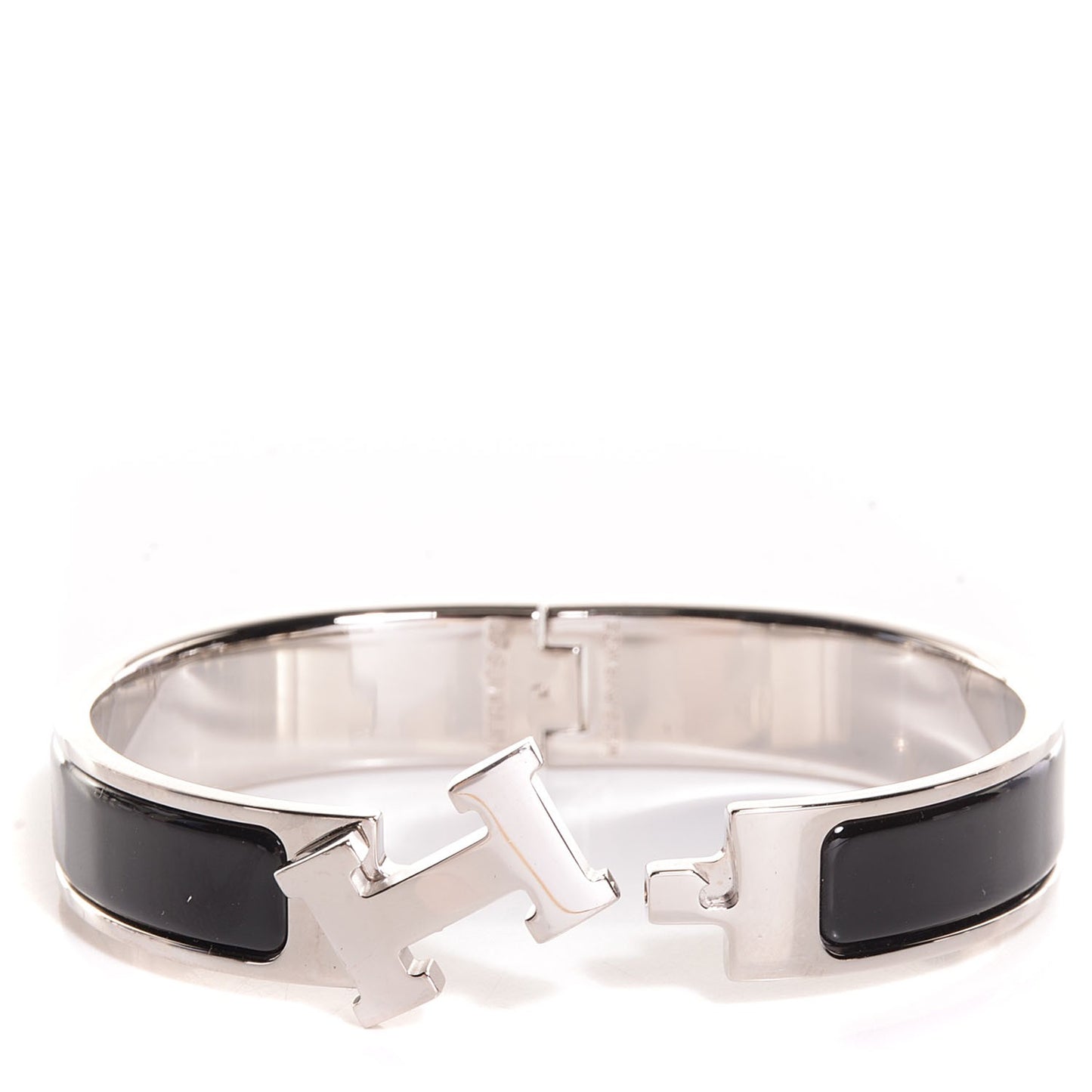 Enamel Narrow Clic Clac H Bracelet PM Black