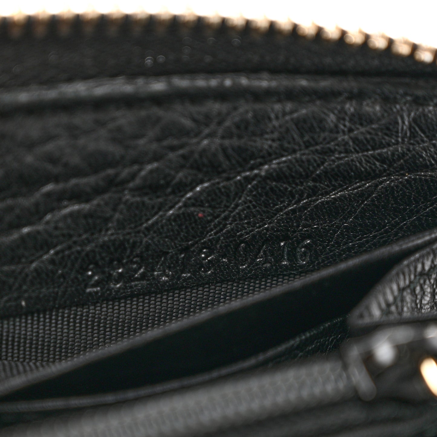 Pebbled Calfskin Soho Zip Around Wallet Black