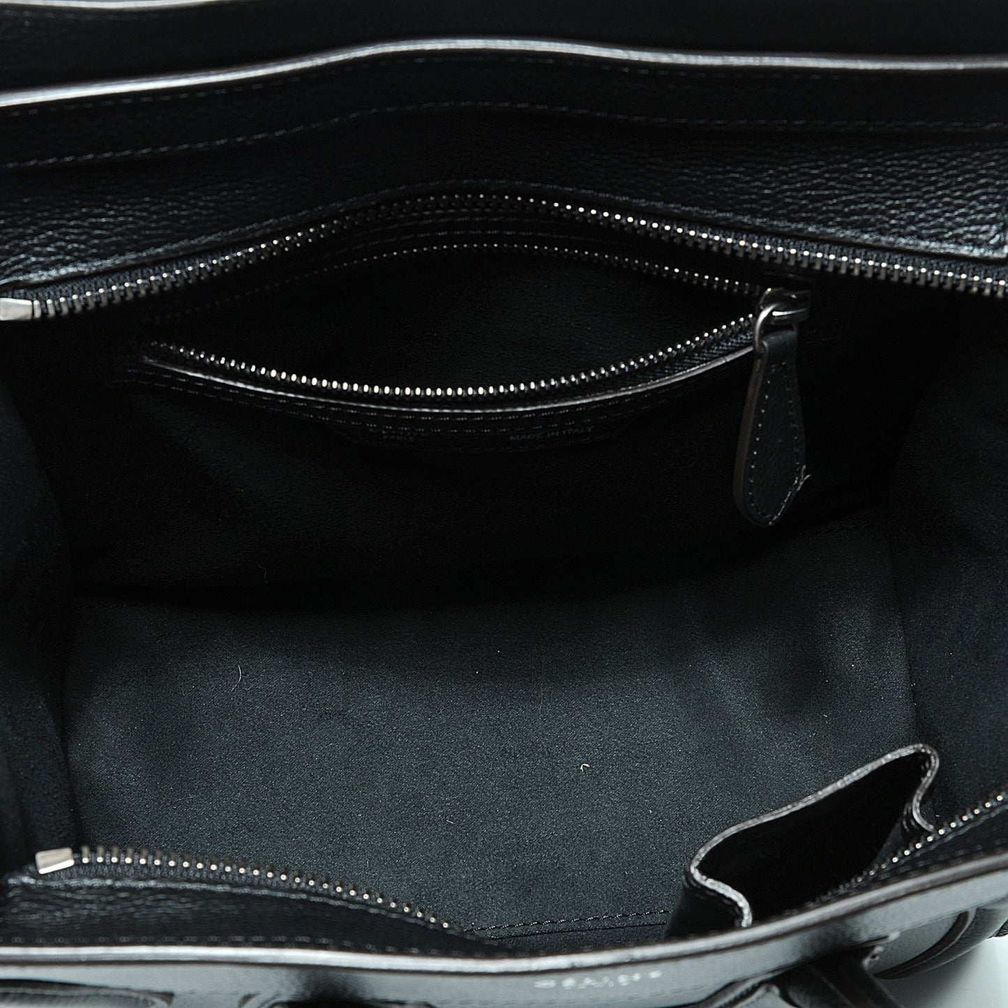 Drummed Leather Micro Luggage Bag Black