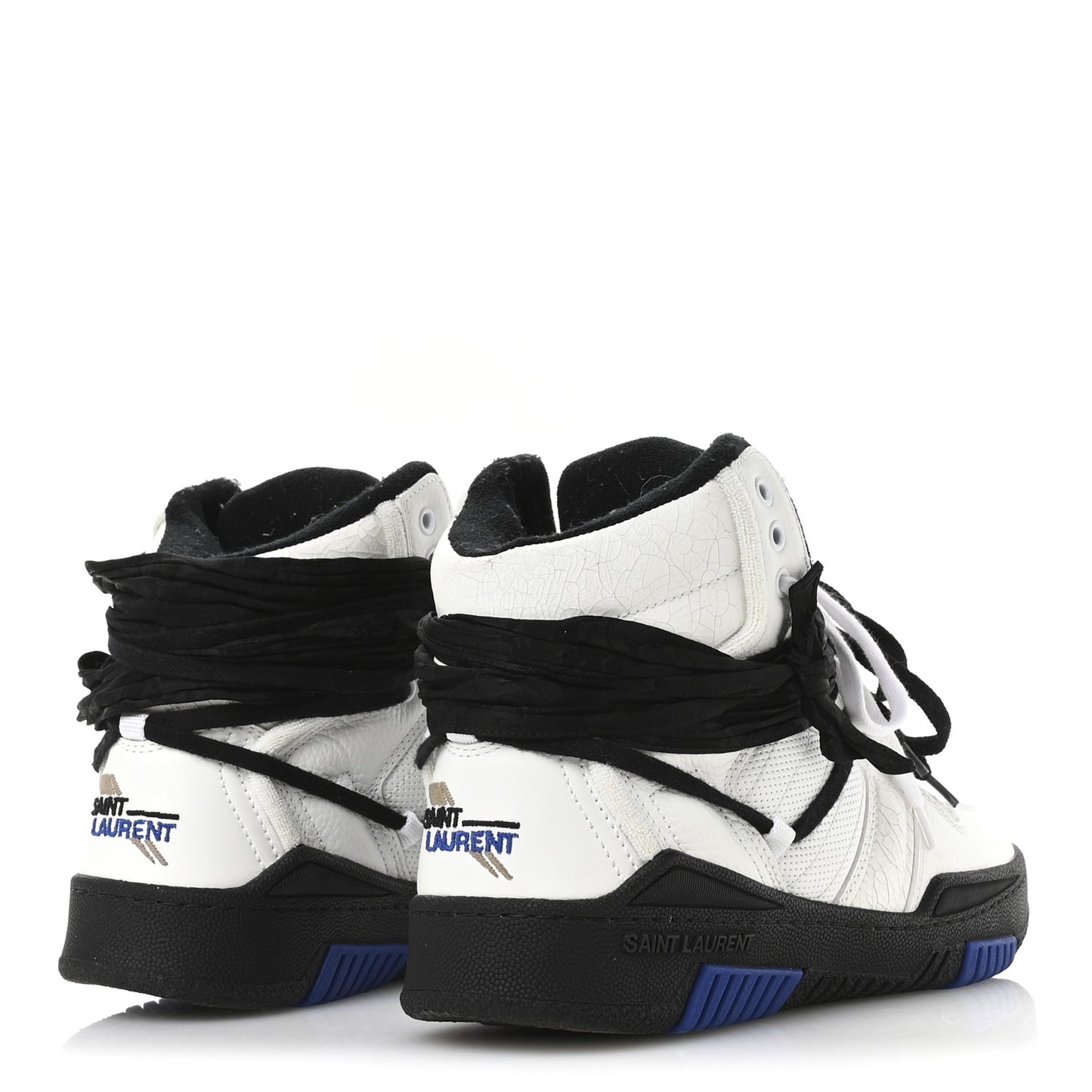 Calfskin Smith High Top Sneakers 42 White Black