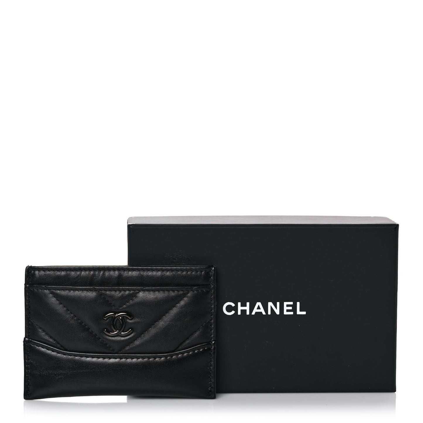 Aged Calfskin Quilted Gabrielle Card Holder Wallet So Black