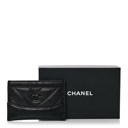 Chanel Aged Calfskin Quilted Gabrielle Card Holder Wallet So Black 10 of 10