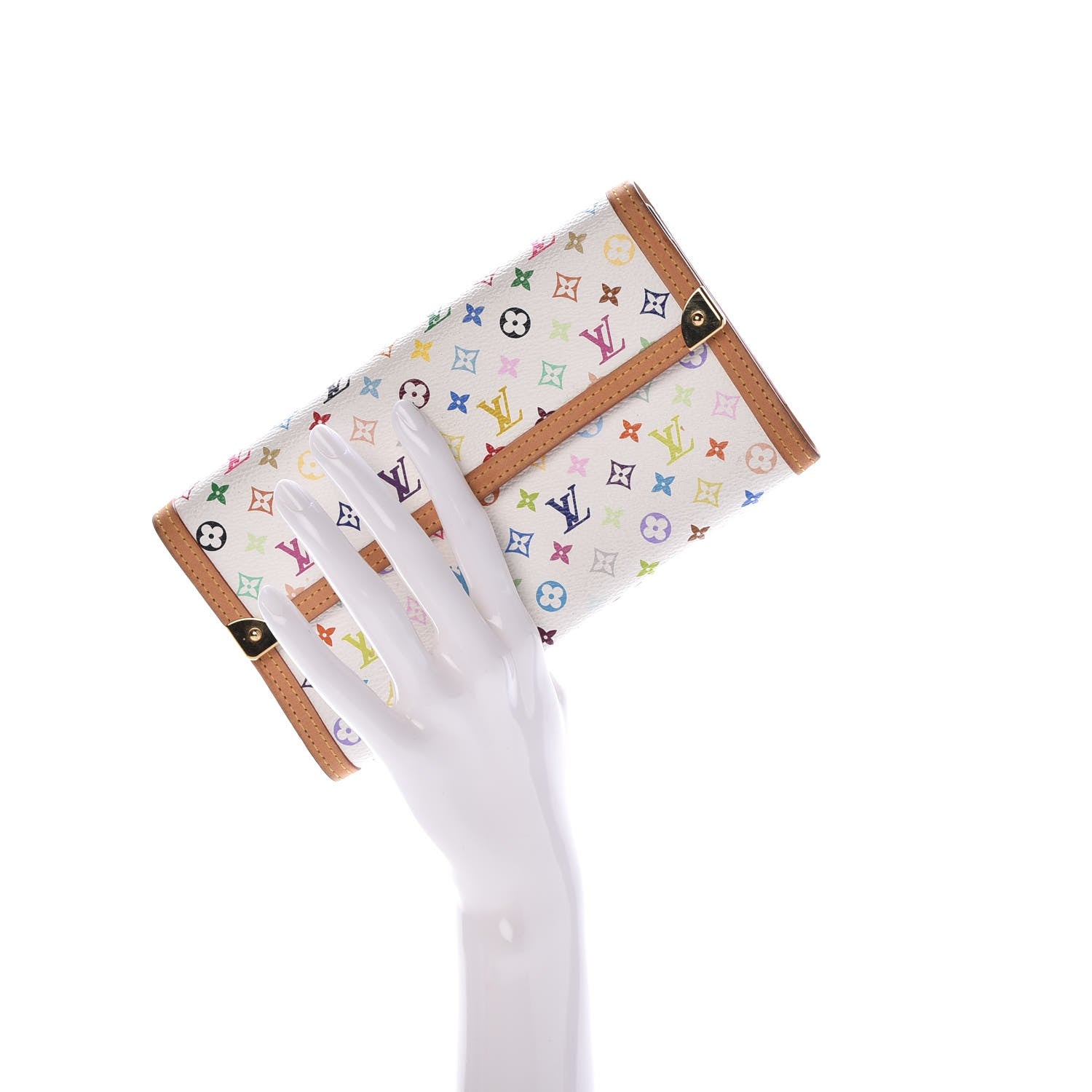 Louis Vuitton Monogram Multicolor Porte Tresor International Wallet White 2 of 11