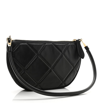 Burberry Smooth Calfskin Argyle Quilted Olympia Pouch Black 5 of 11