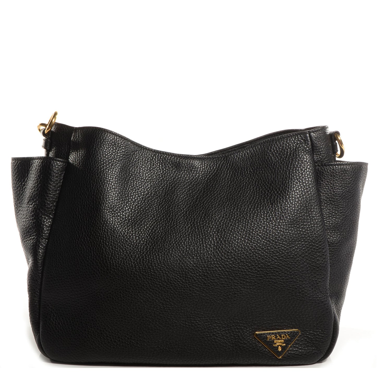 Vitello Daino Side Pocket Hobo Nero Black