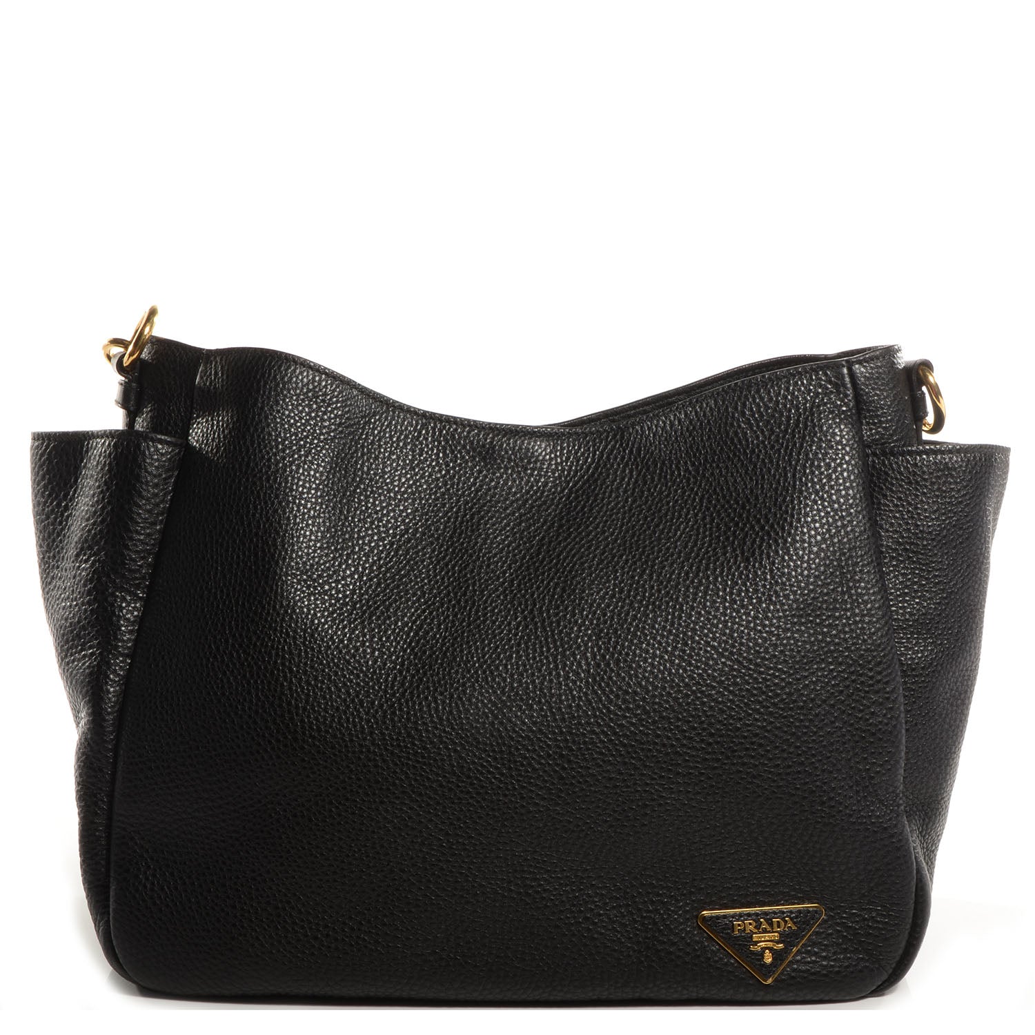 Prada Vitello Daino Side Pocket Hobo Nero Black 1 of 9