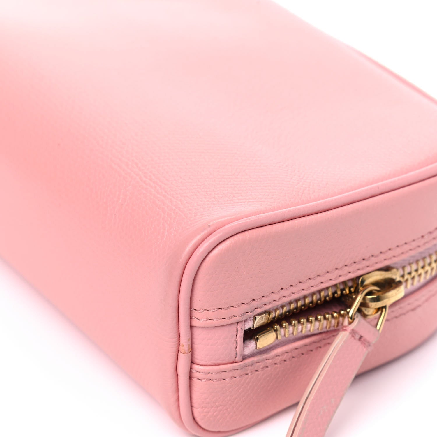 Chanel Grained Calfskin CC Button Medium Pouch Cosmetic Case Pink 8 of 9
