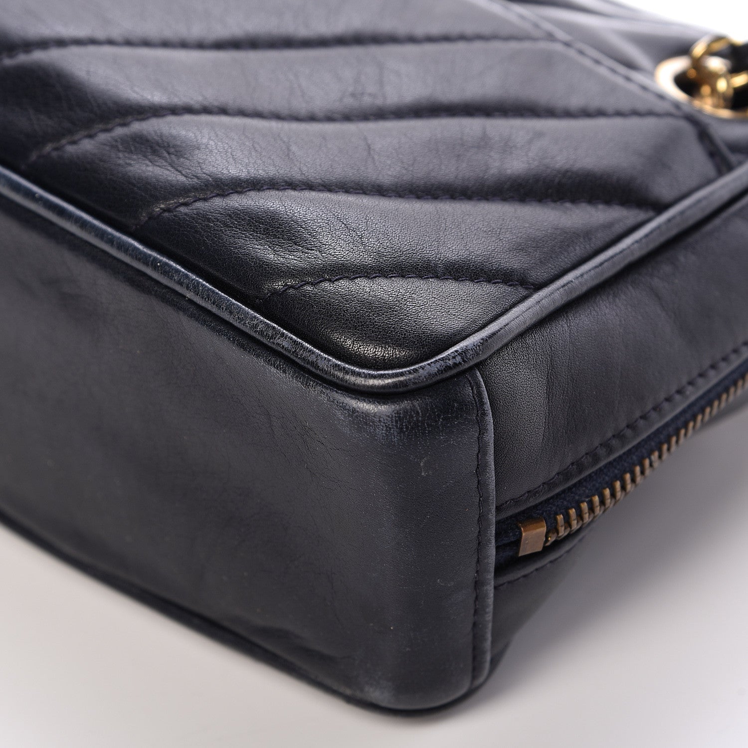 Chanel Lambskin Chevron Quilted Small Camera Case Black 10 of 18