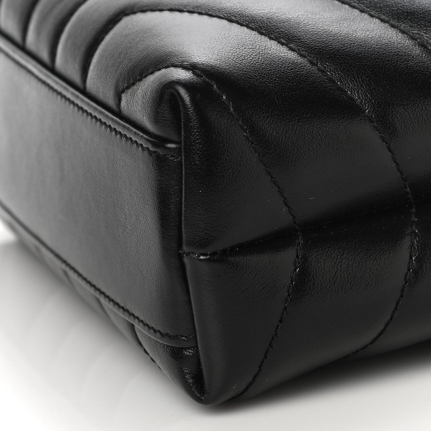 Calfskin Y Quilted Monogram Toy Loulou Crossbody Bag Black