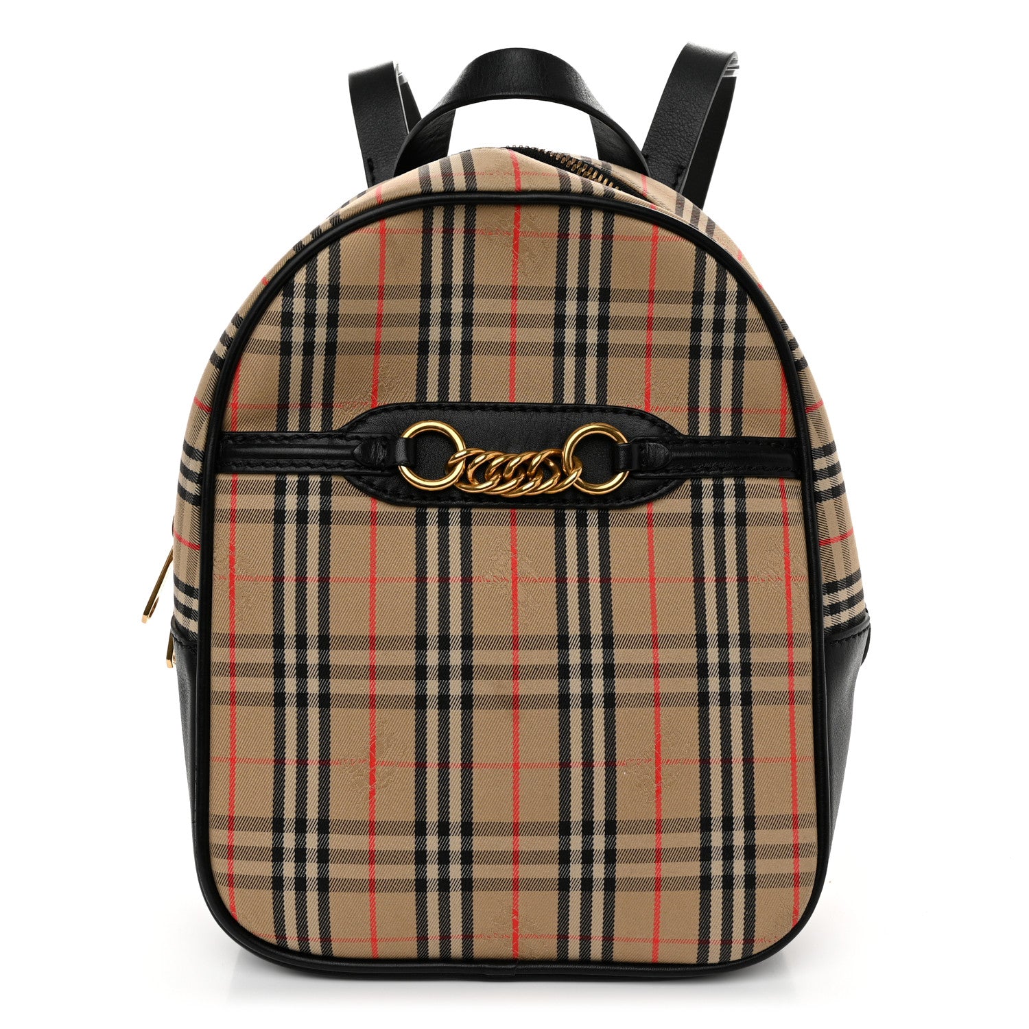 Burberry Smooth Calfskin 1983 Knight Check Link Backpack Black 1 of 11