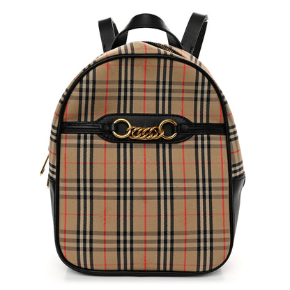 Burberry Smooth Calfskin 1983 Knight Check Link Backpack Black 1 of 11