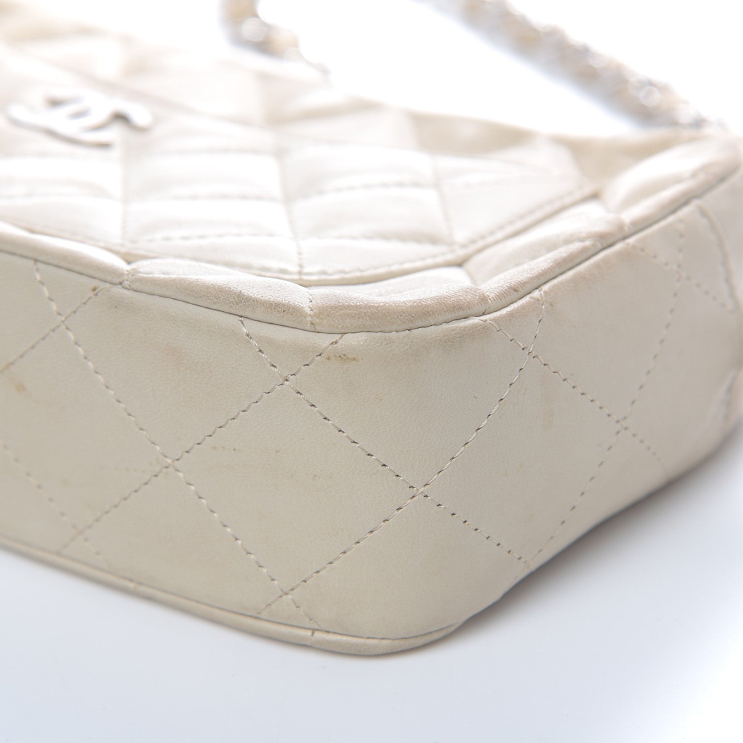 Chanel Lambskin Quilted Timeless Camera Case White 9 of 19