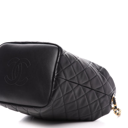 Chanel Lambskin Quilted Large Perfect Meeting Hobo Black 9 of 10