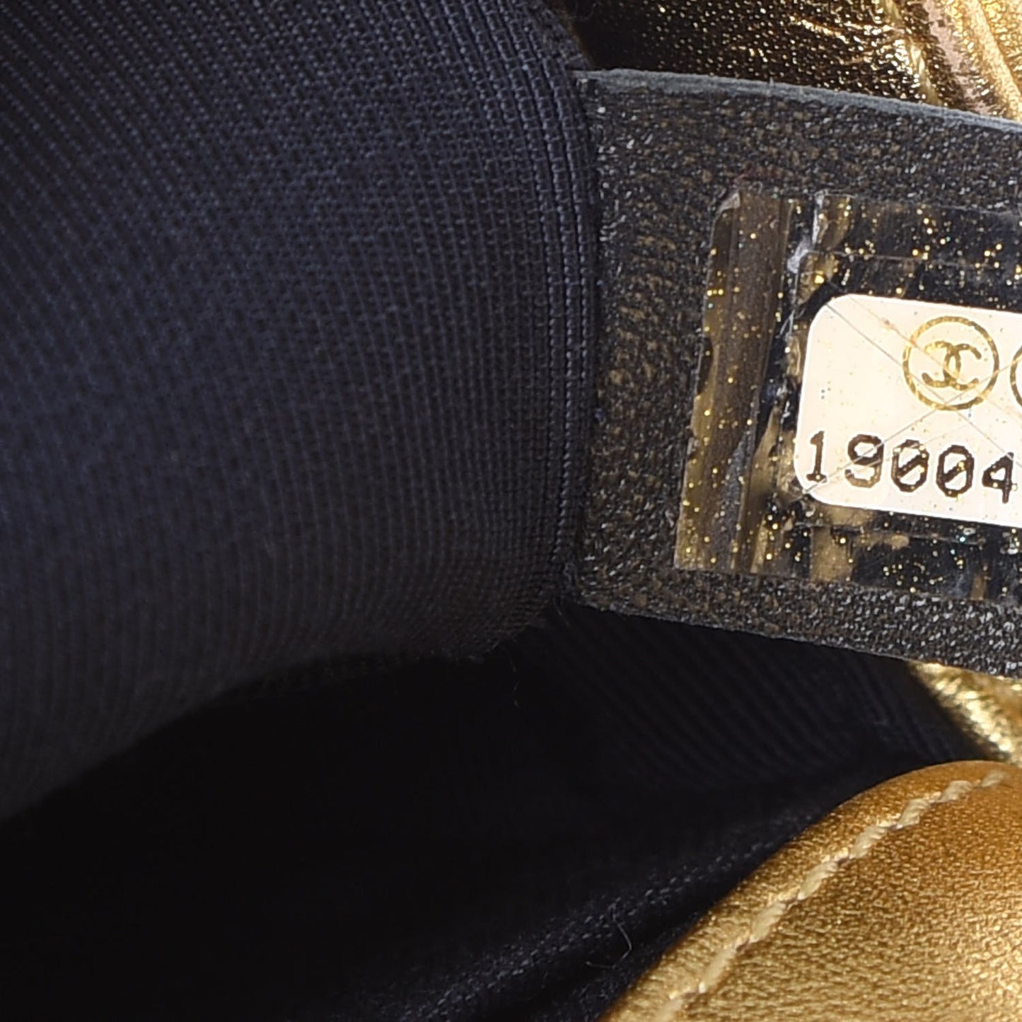 Metallic Lambskin Embossed Small Cube Boy Flap Gold