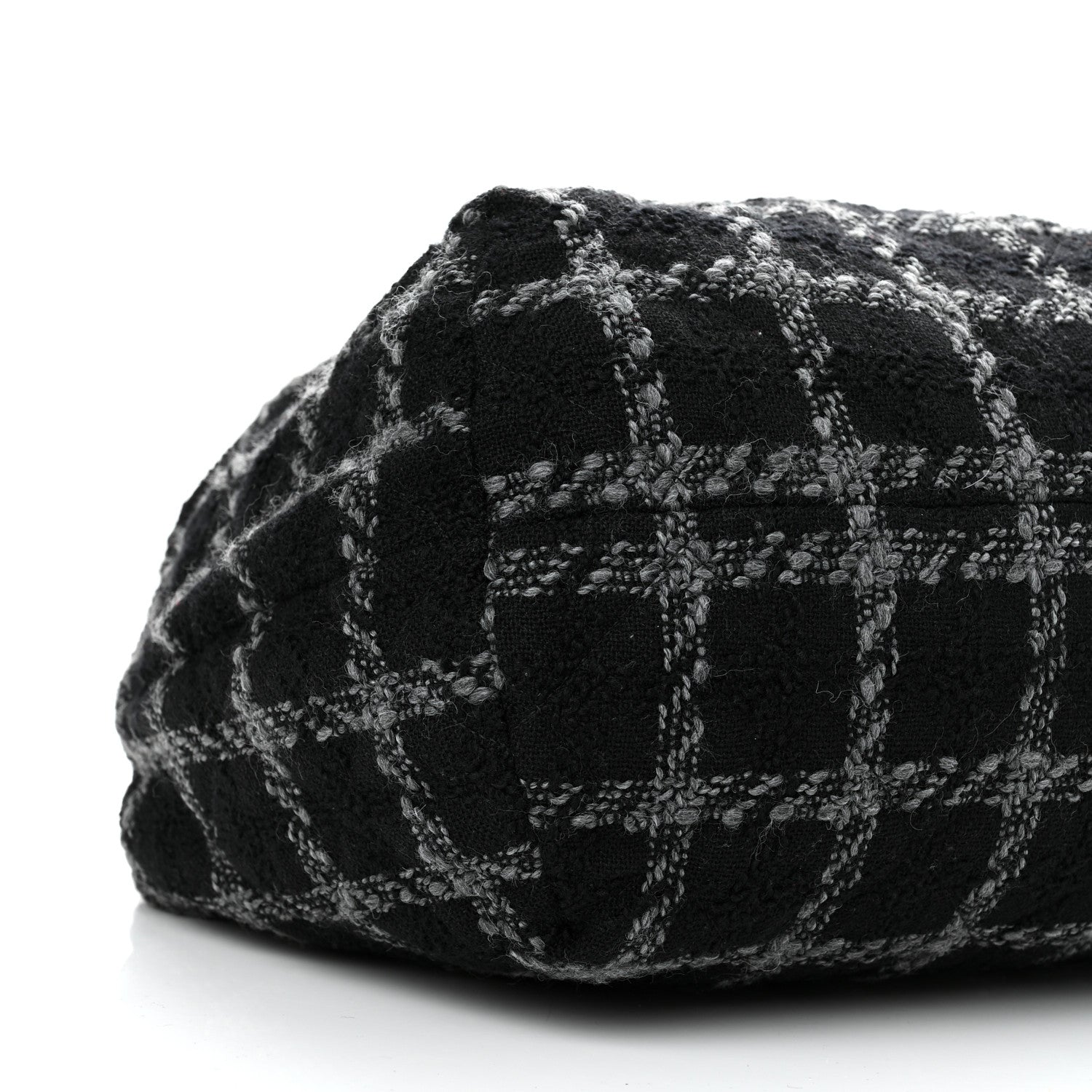 Chanel Tweed Maxi Chain Hobo Black Gray 8 of 10