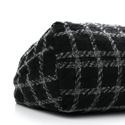 Chanel Tweed Maxi Chain Hobo Black Gray 8 of 10