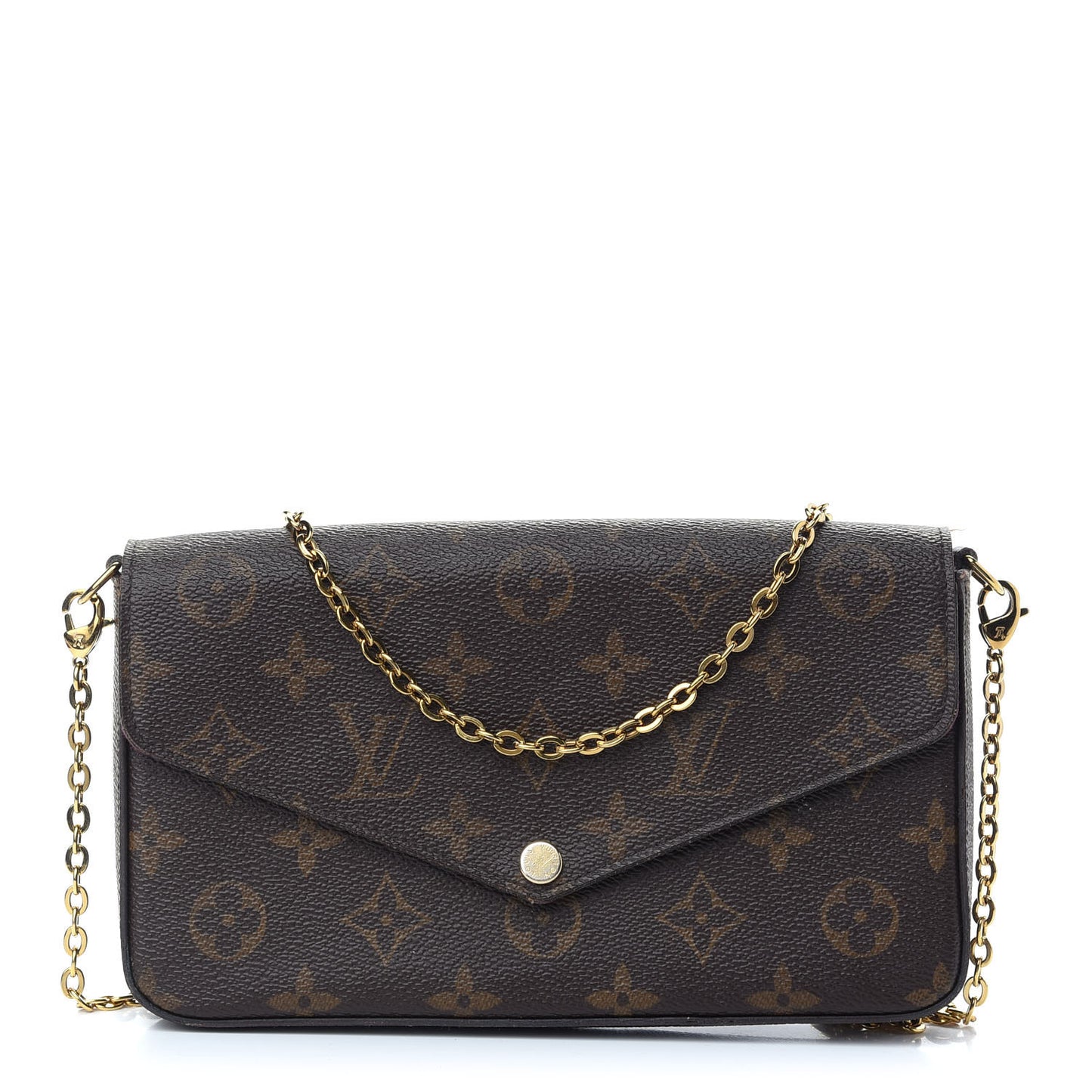 Monogram Pochette Felicie Chain Wallet Fuchsia