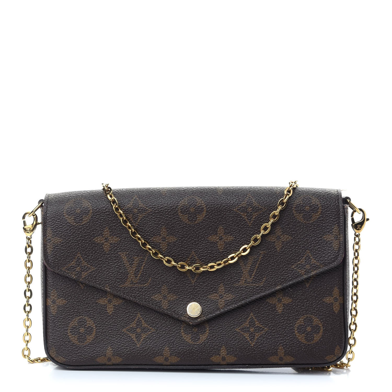 Louis Vuitton Monogram Pochette Felicie Chain Wallet Fuchsia 3 of 10