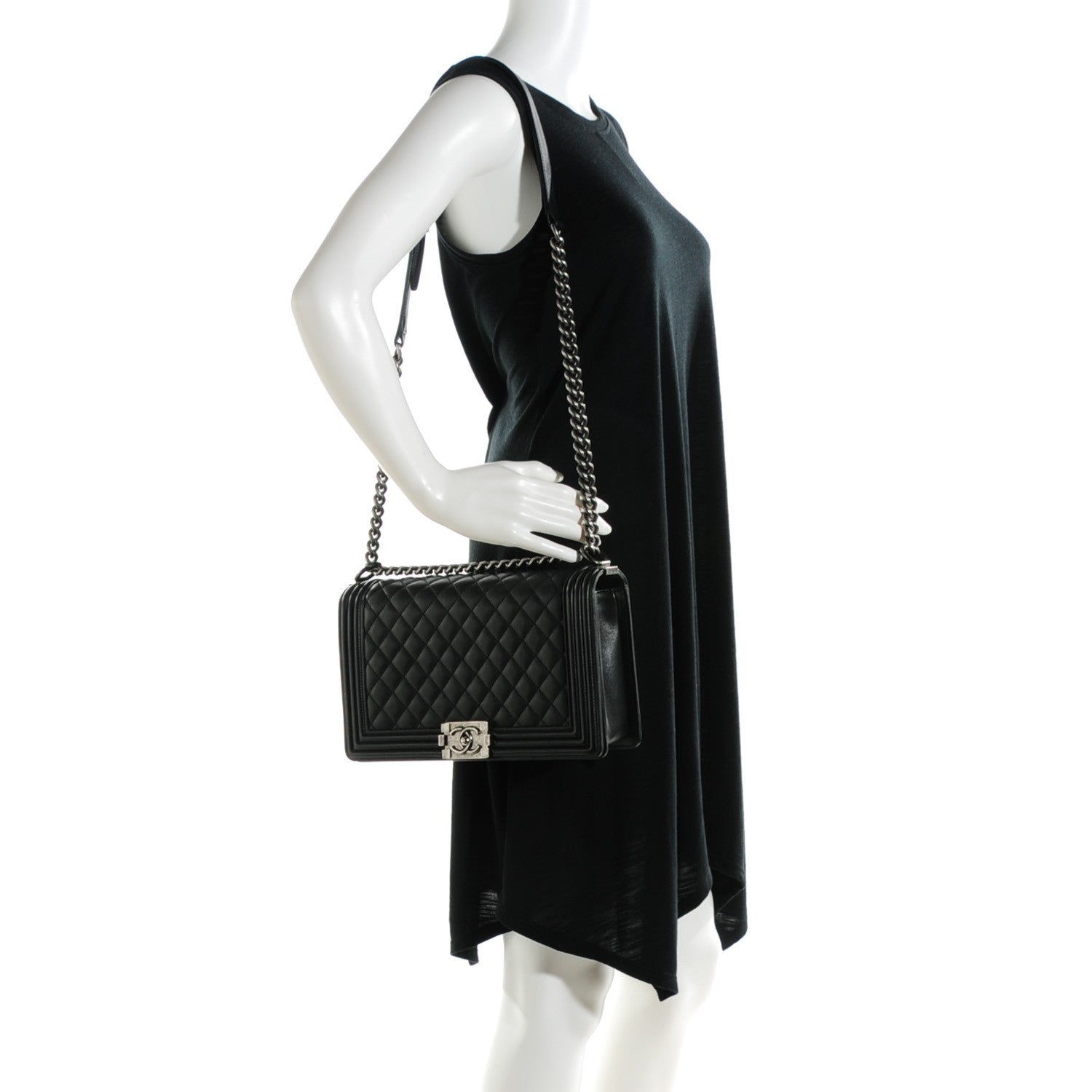 Chanel Calfskin Quilted New Medium Boy Flap Black 2 of 8
