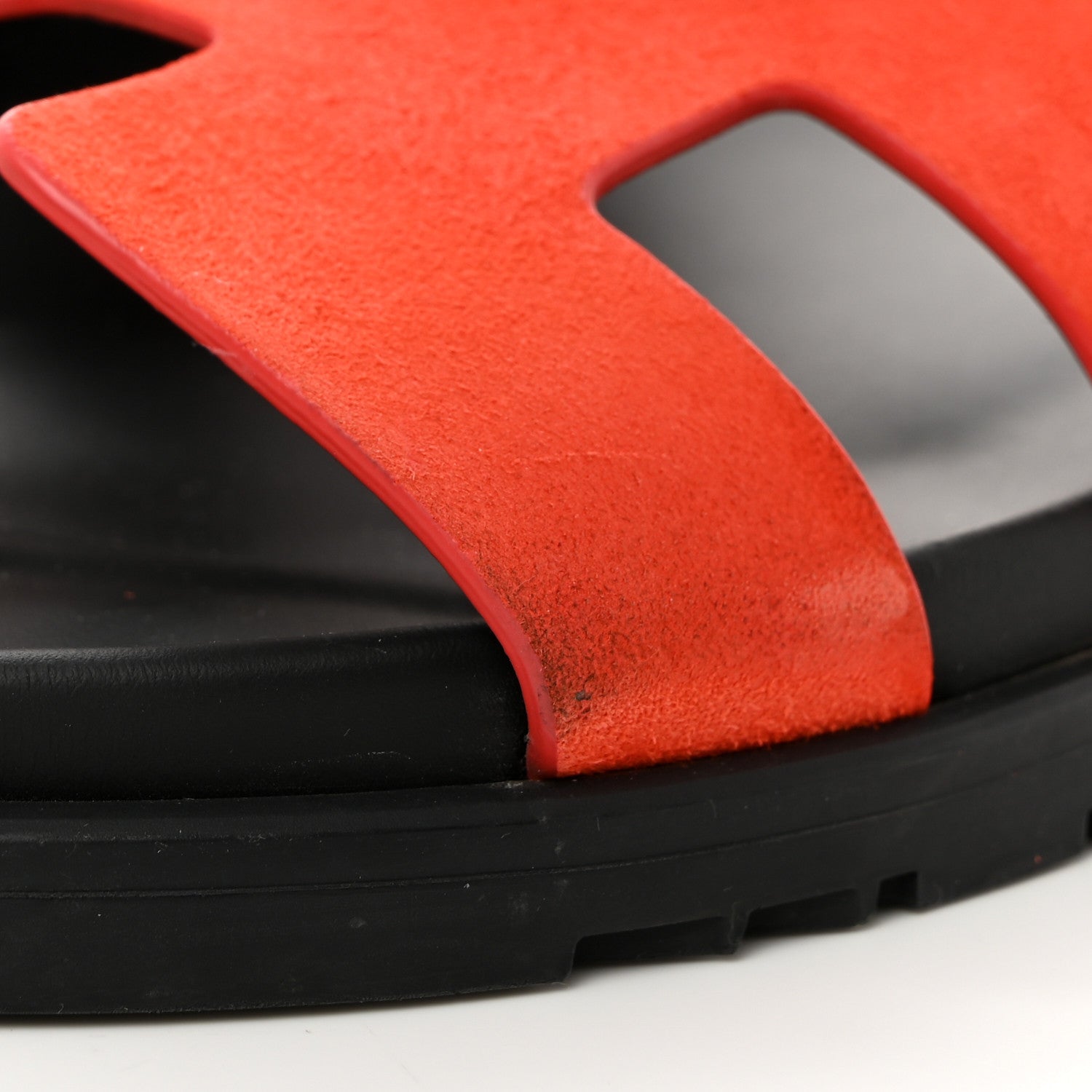 Hermes Suede Goatskin Womens Chypre Sandals 41 Rouge Ecarlate Sunset 11 of 14