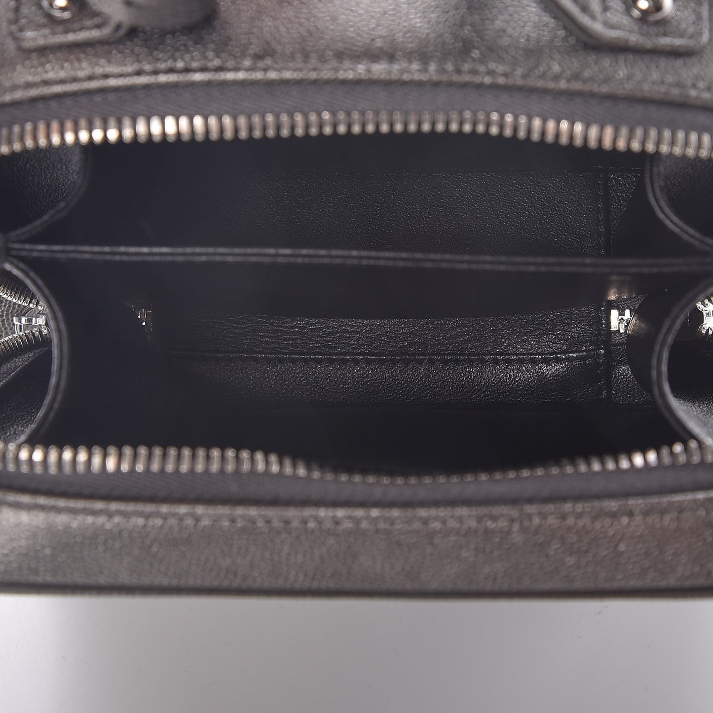 Caviar Quilted Small CC Filigree Vanity Case Dark Grey