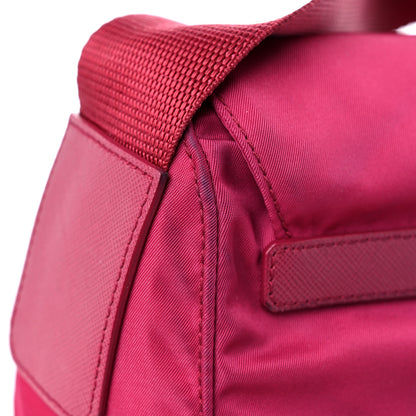 Prada Tessuto Nylon Saffiano Messenger Bag Fuxia 15 of 15