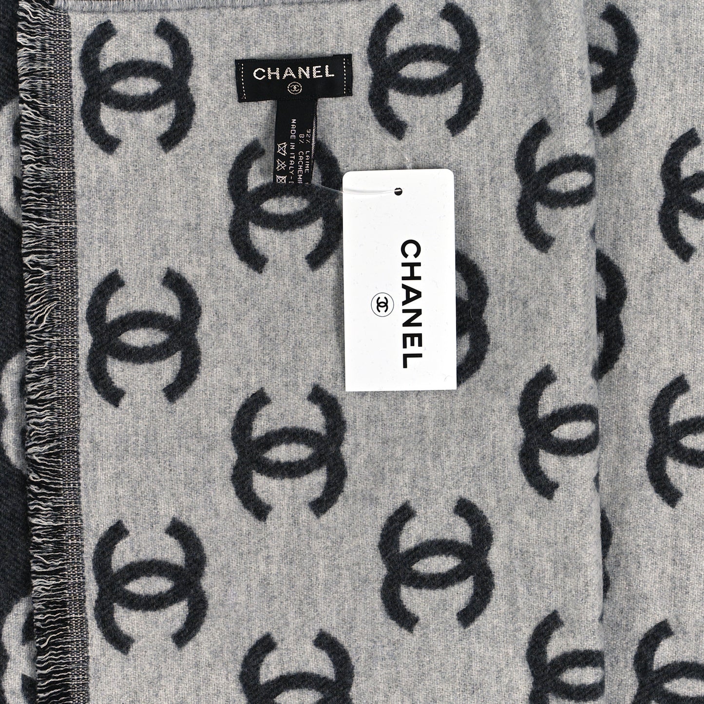 Wool Cashmere CC Scarf Grey