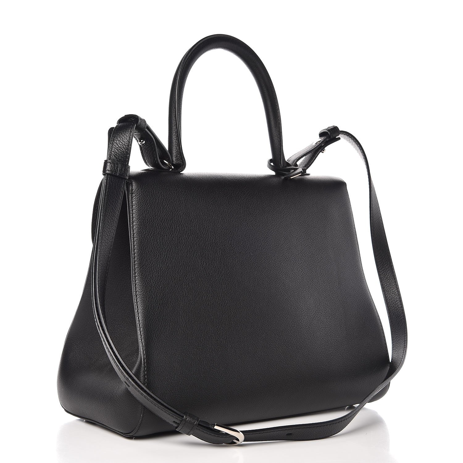 Delvaux Grained Calfskin MM Brillant Satchel Black 5 of 8