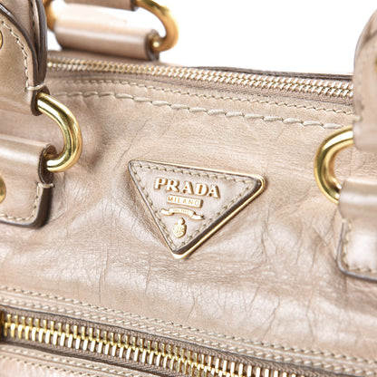 Prada Vitello Shine Antik Shopping Satchel Cammeo 8 of 8