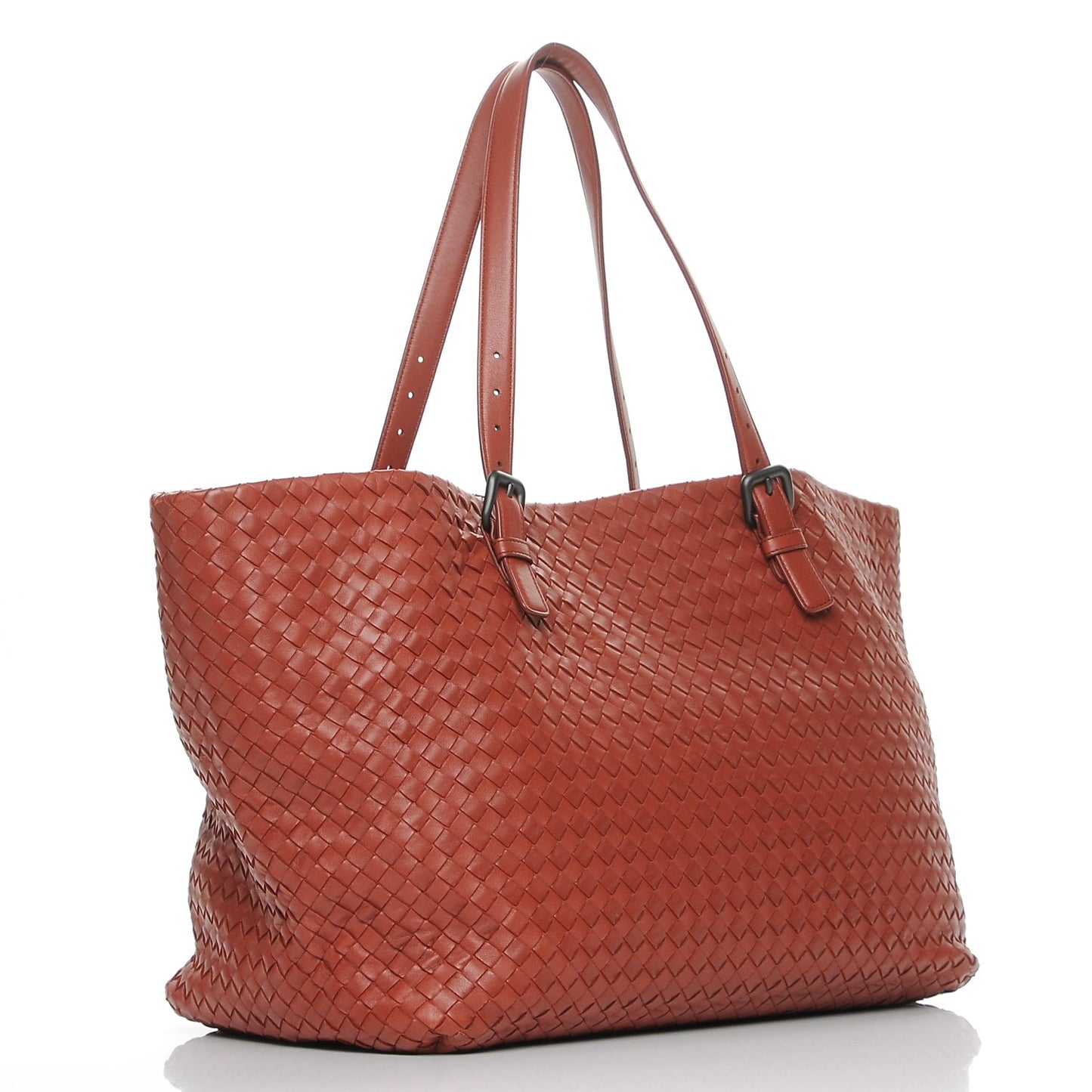 Nappa Intrecciato Large Seamless Tote Burnt Red