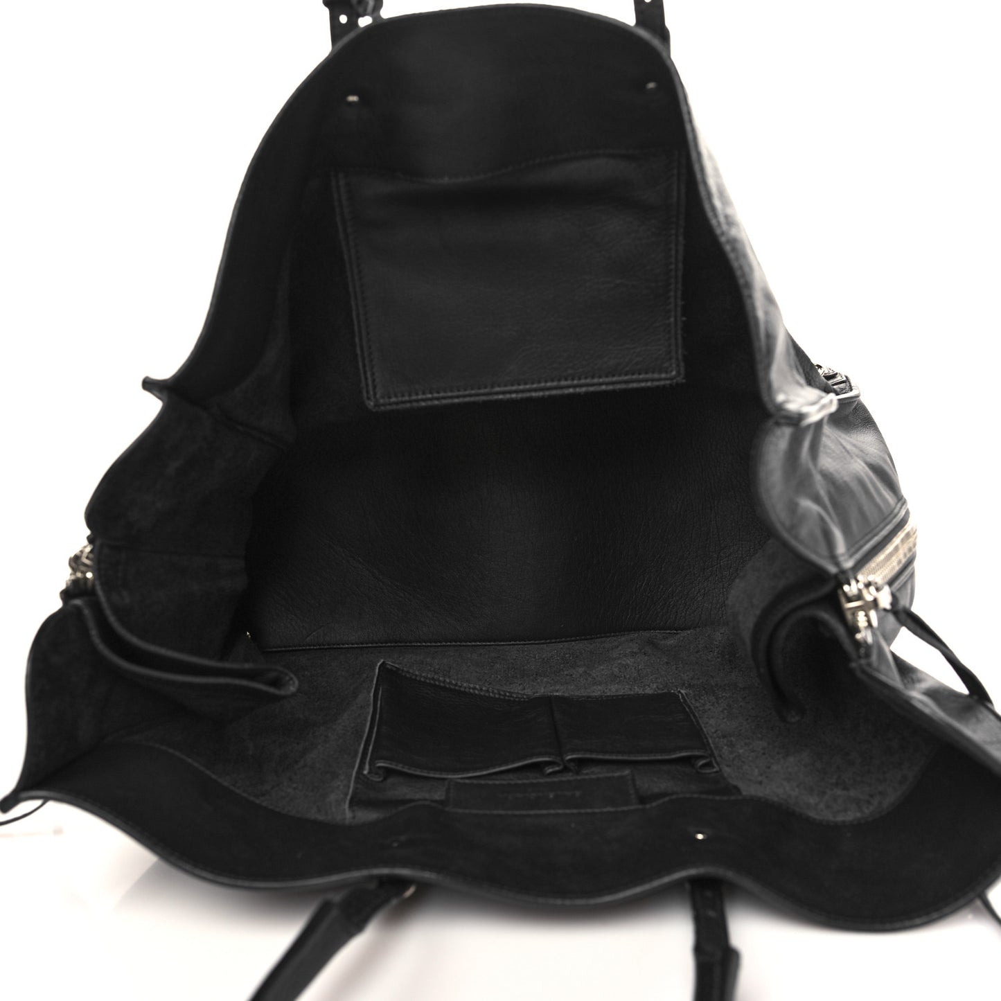 Supple Calfskin Papier A4 Zip Around Tote Black
