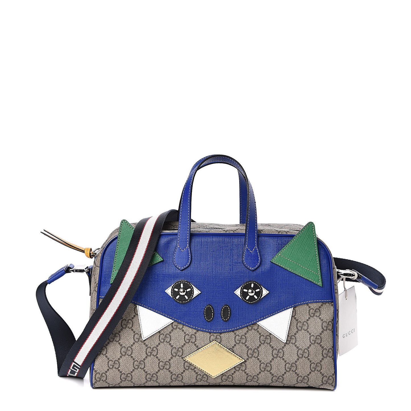 GG Supreme Monogram Kids Dinosaur Top Handle Bag Blue