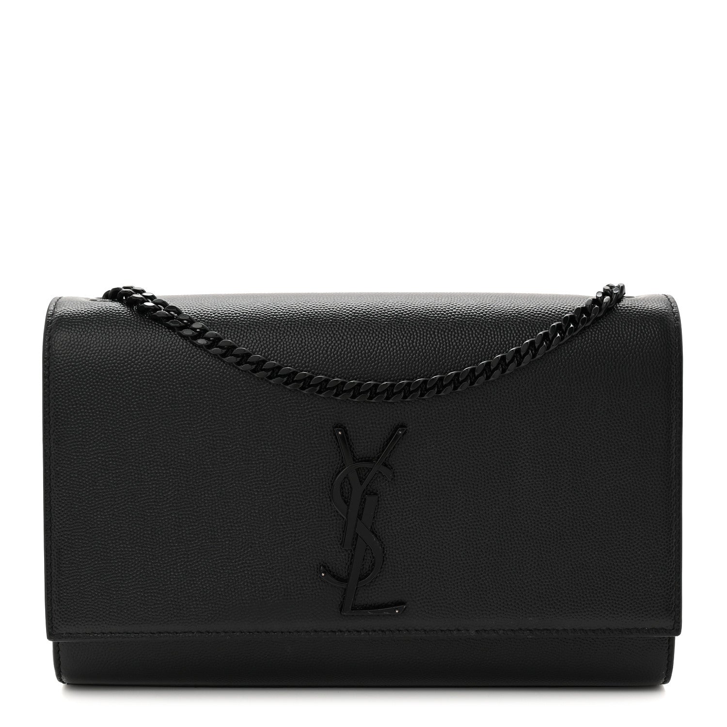 Saint Laurent Grain De Poudre Medium Classic Monogram Monochrome Kate Satchel Black 1 of 10