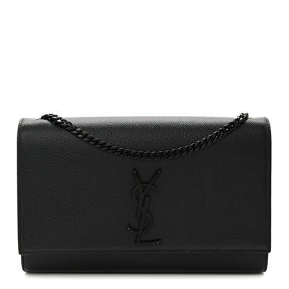 Saint Laurent Grain De Poudre Medium Classic Monogram Monochrome Kate Satchel Black 1 of 10
