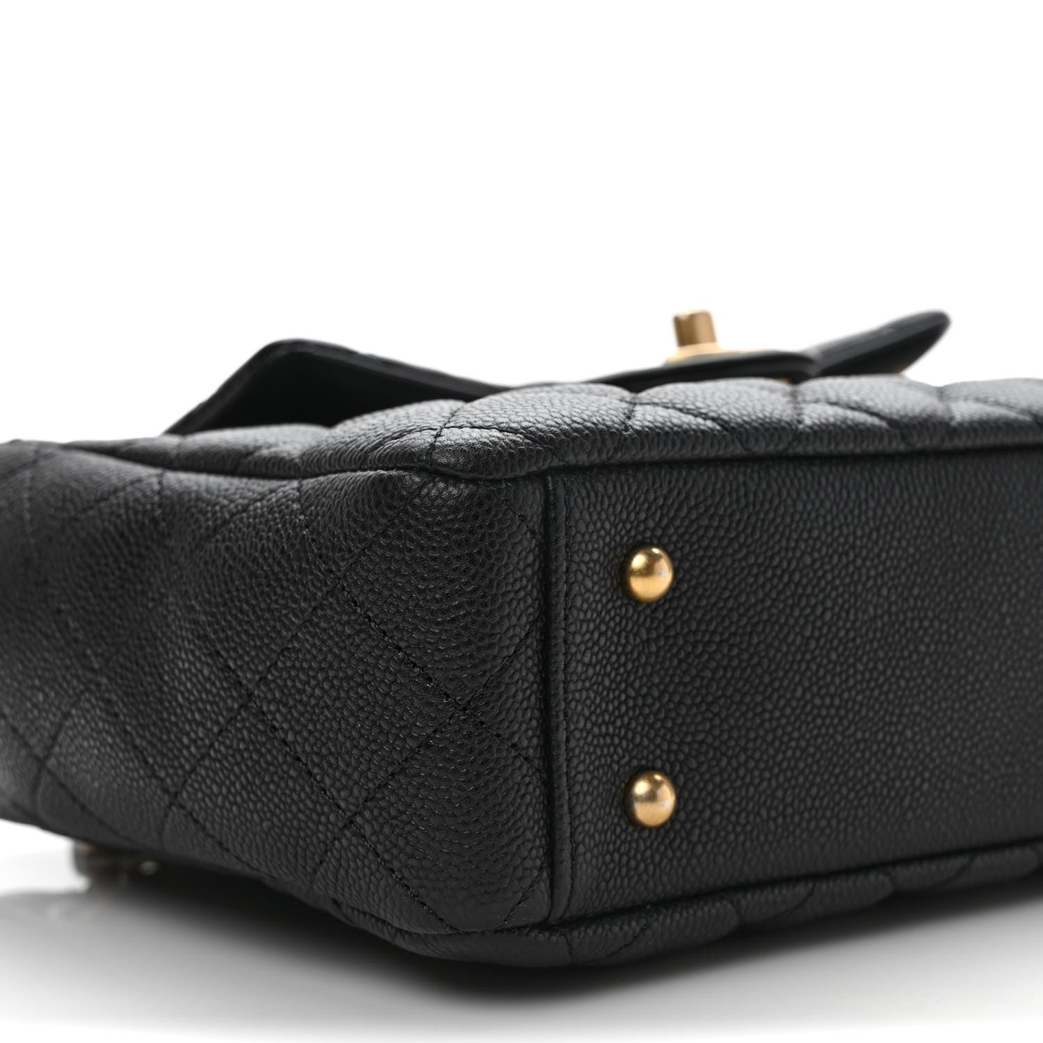 Chanel Caviar Calfskin Quilted Small Top Handle Flap Black 8 of 10