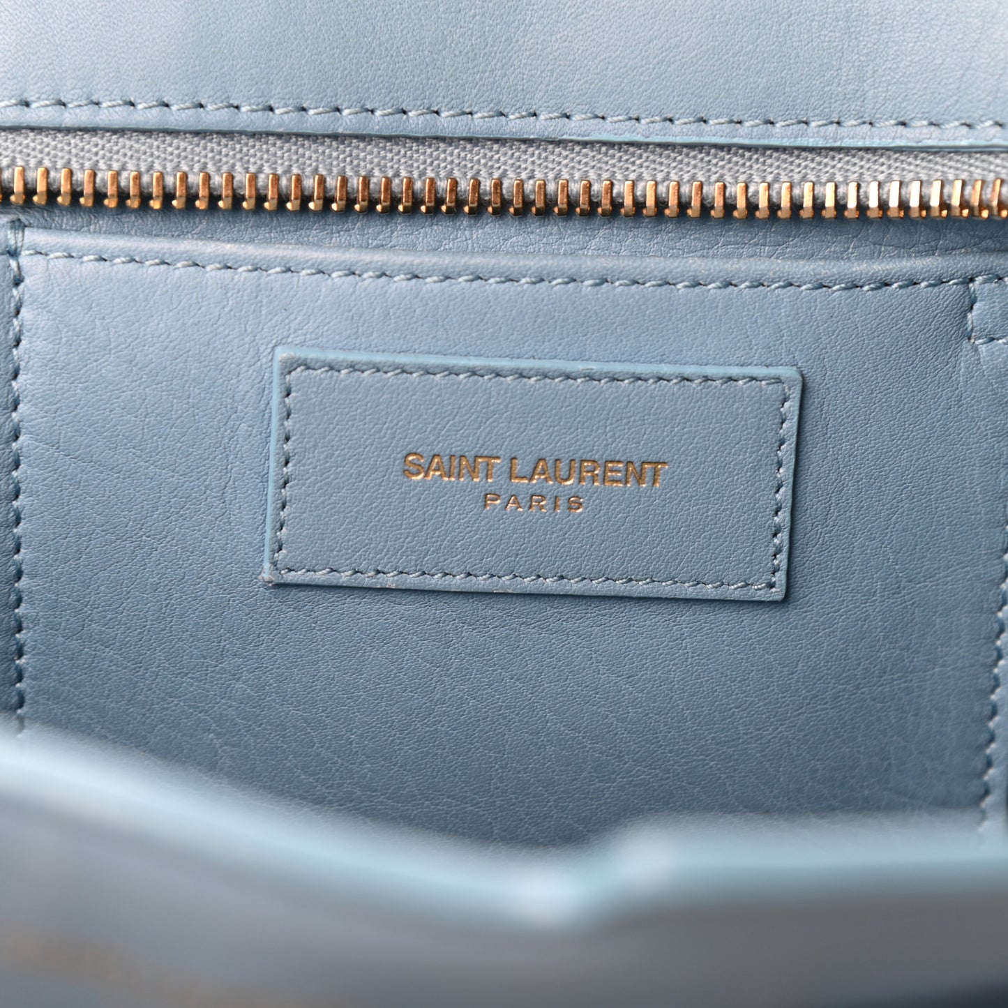 Calfskin Small Classic Y Cabas Blue Glacier