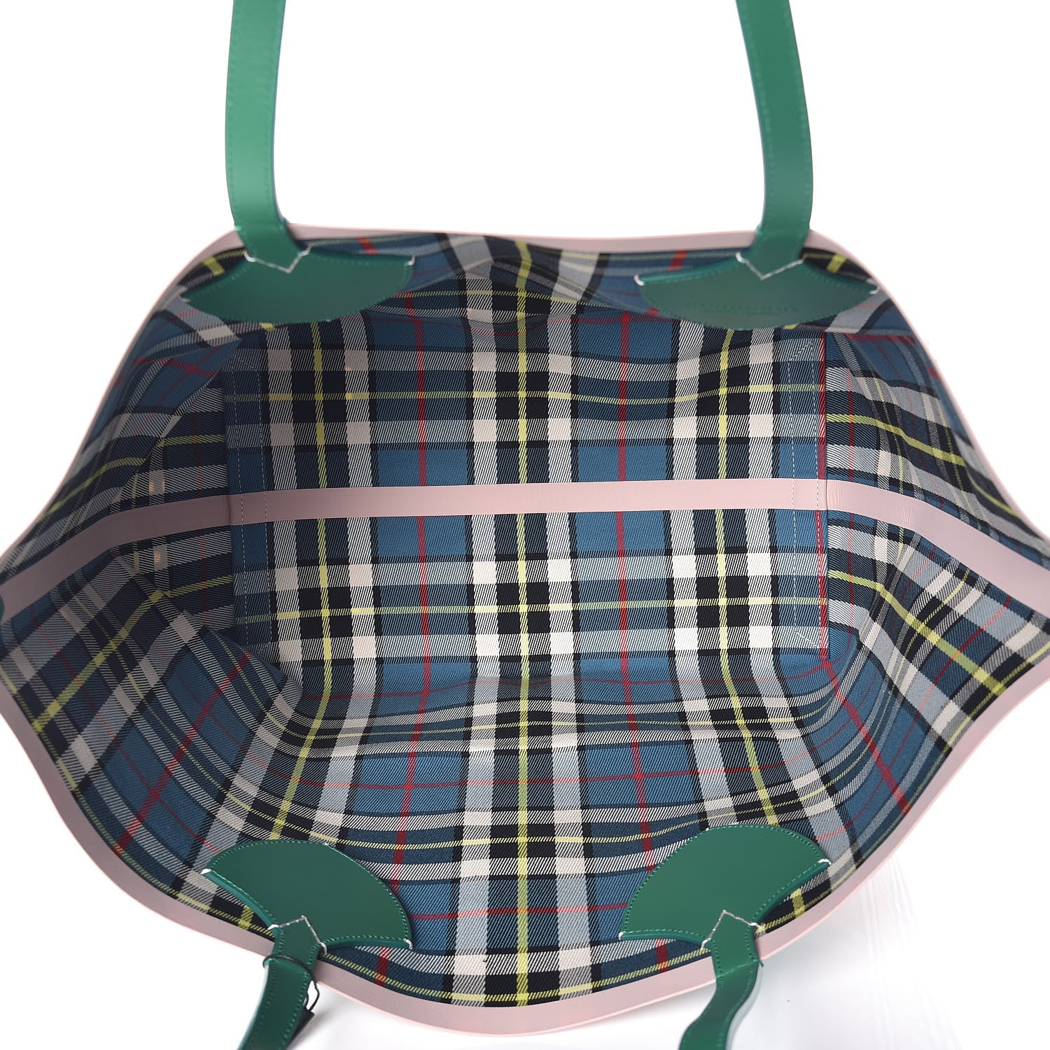 Burberry Vintage Check Large The Giant Reversible Tote Palm Green Pink Apricot 9 of 13