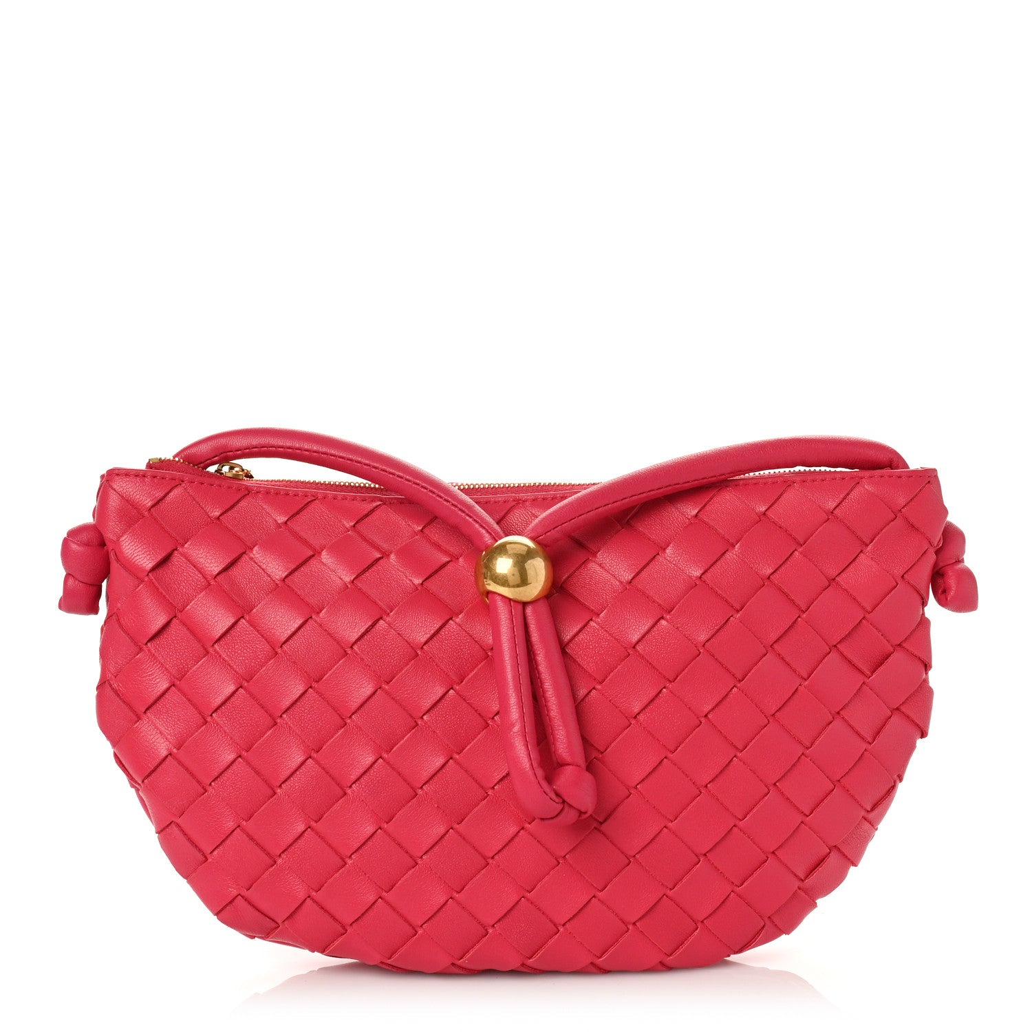 Bottega Veneta Nappa Intrecciato Small Turn Pouch Cranberry 1 of 8