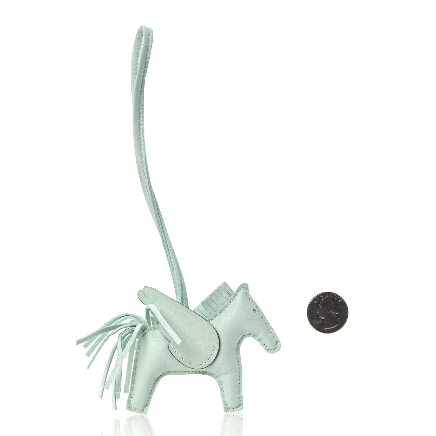 Hermes Milo Lambskin Grigri Rodeo Pegase Horse Bag Charm PM Vert Peppermint 2 of 7