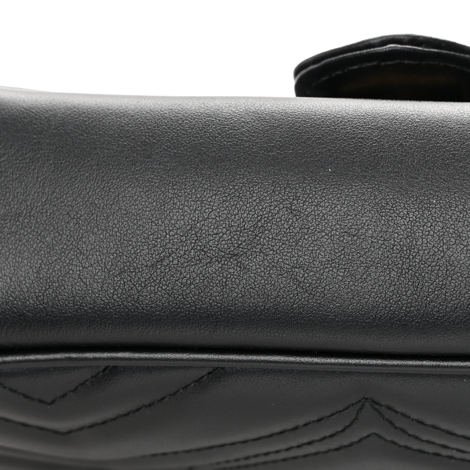 Gucci Calfskin Matelasse Mini GG Marmont Shoulder Bag Black 11 of 12