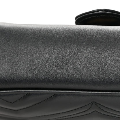 Gucci Calfskin Matelasse Mini GG Marmont Shoulder Bag Black 11 of 12
