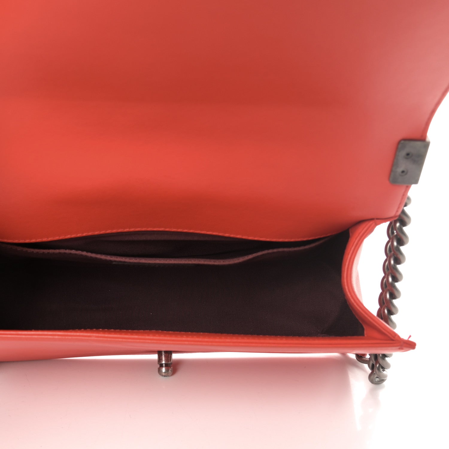 Chanel Wrinkled Lambskin Chevron Quilted Medium Boy Flap Orange 5 of 14