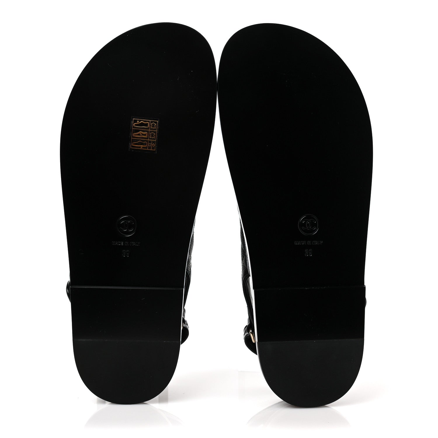 Chanel Grained Calfskin Velcro Dad Sandals 39 Black 5 of 9